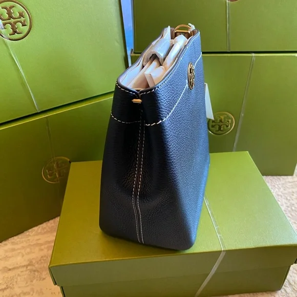 Tory Burch Black Leather Bucket Bag - Picture 7 of 10